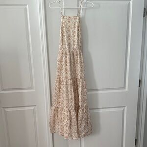American Eagle Outfitters Cream and Brown Maxi Dress